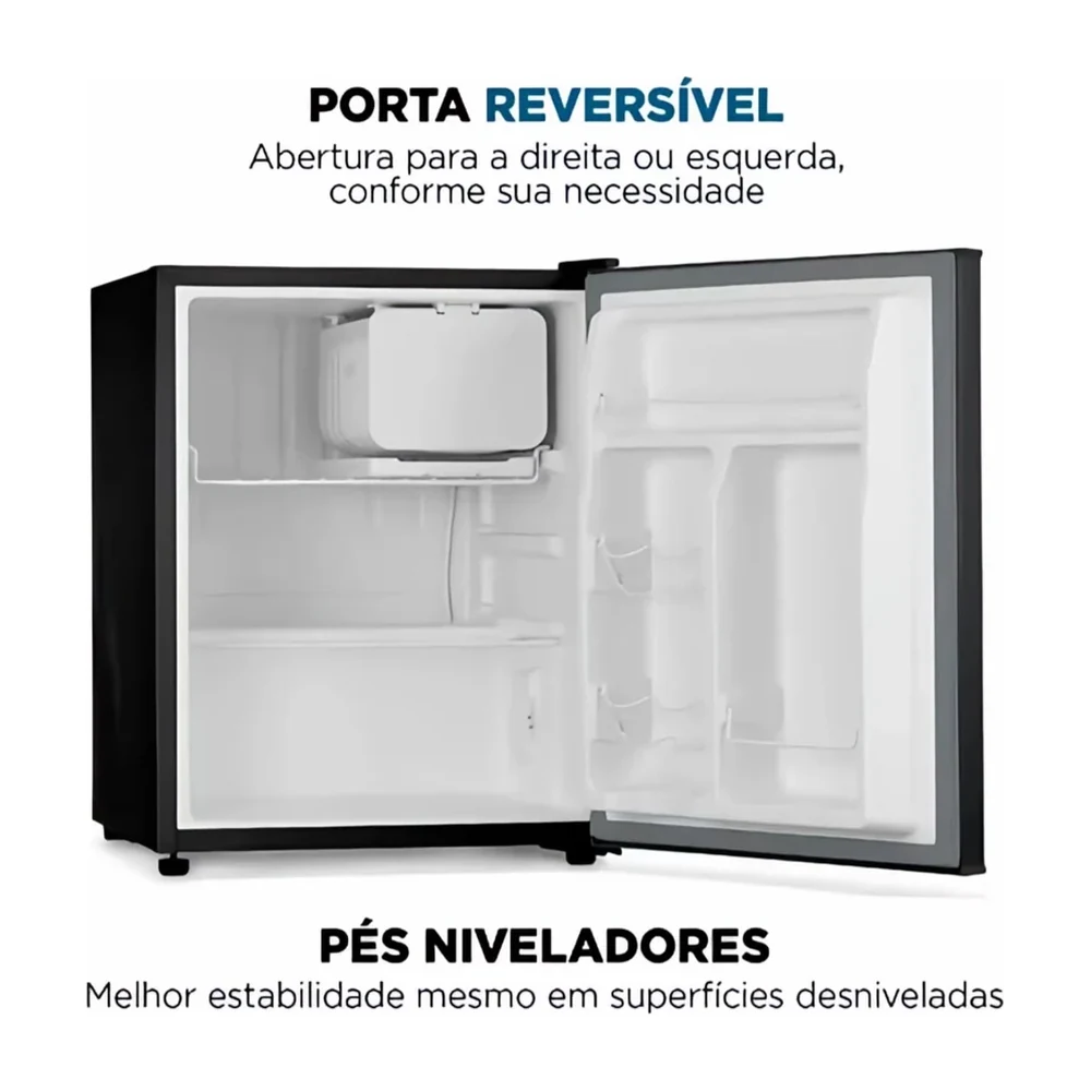 Mondial Frigobar 73 Litros FGB-01-B80 Porta Reversível Preto com 7 Níveis de Temperatura e Prateleira de Vidro Temperado - 5