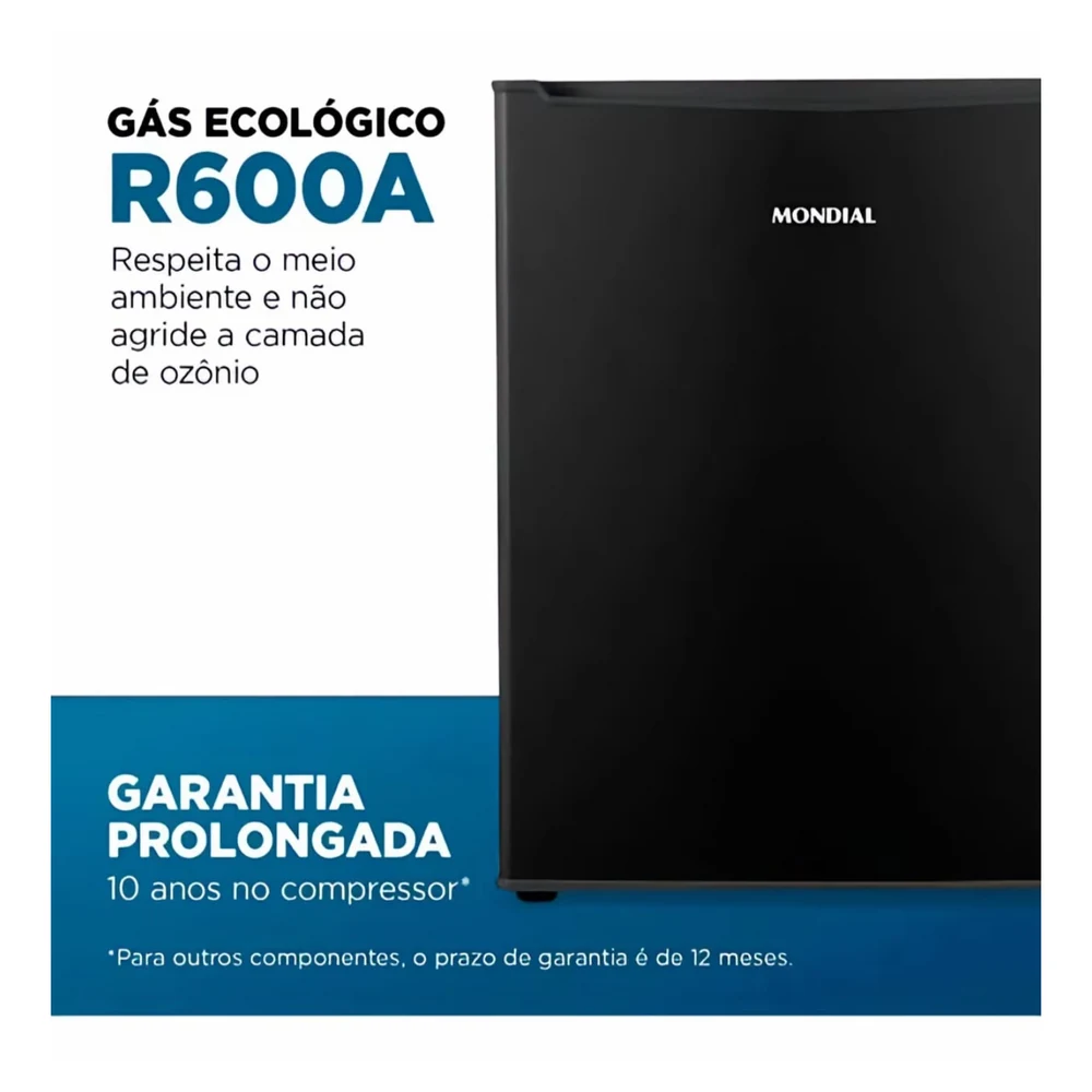Mondial Frigobar 73 Litros FGB-01-B80 Porta Reversível Preto com 7 Níveis de Temperatura e Prateleira de Vidro Temperado - 6